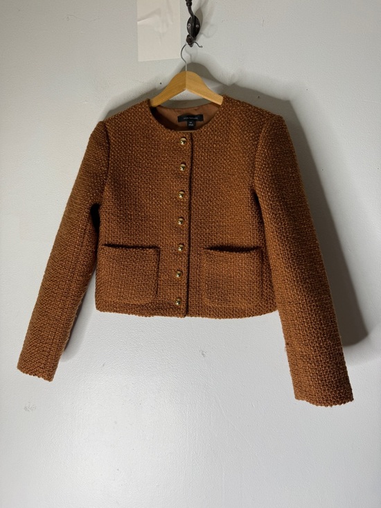 Ann Taylor Jackets & Blazers - Ann Taylor Rust Brown Textured Cropped Bouclé Jacket Xxsp